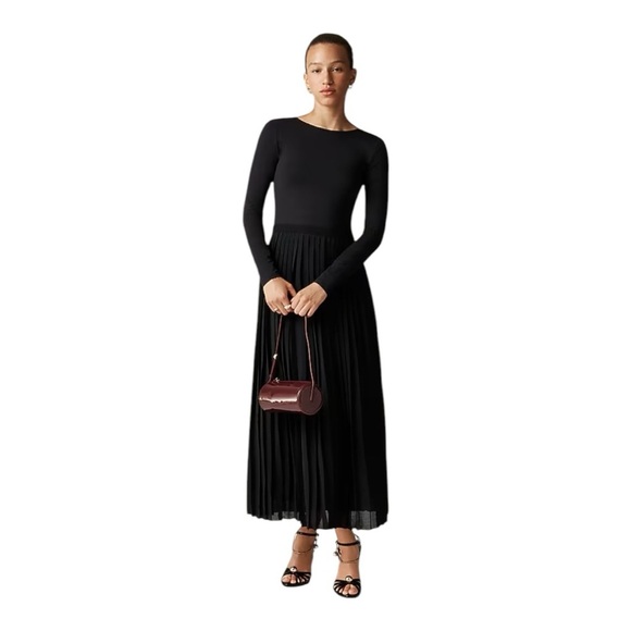 J. Crew Pleated ballet dress in stretch cotton Black CF797 Scoop Back High Neck - Picture 1 of 11